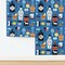 Retro Cocktails Bartending Novelty Mcm Midcentury Modern Spirits Bartender Olives Lemons Bar Cart Restaurant Kitchen Shot Glass Whiskey Gin Custom Pre-pasted Wallpaper by Spoonflower Pre-Pasted Wallpaper 2FT Wide